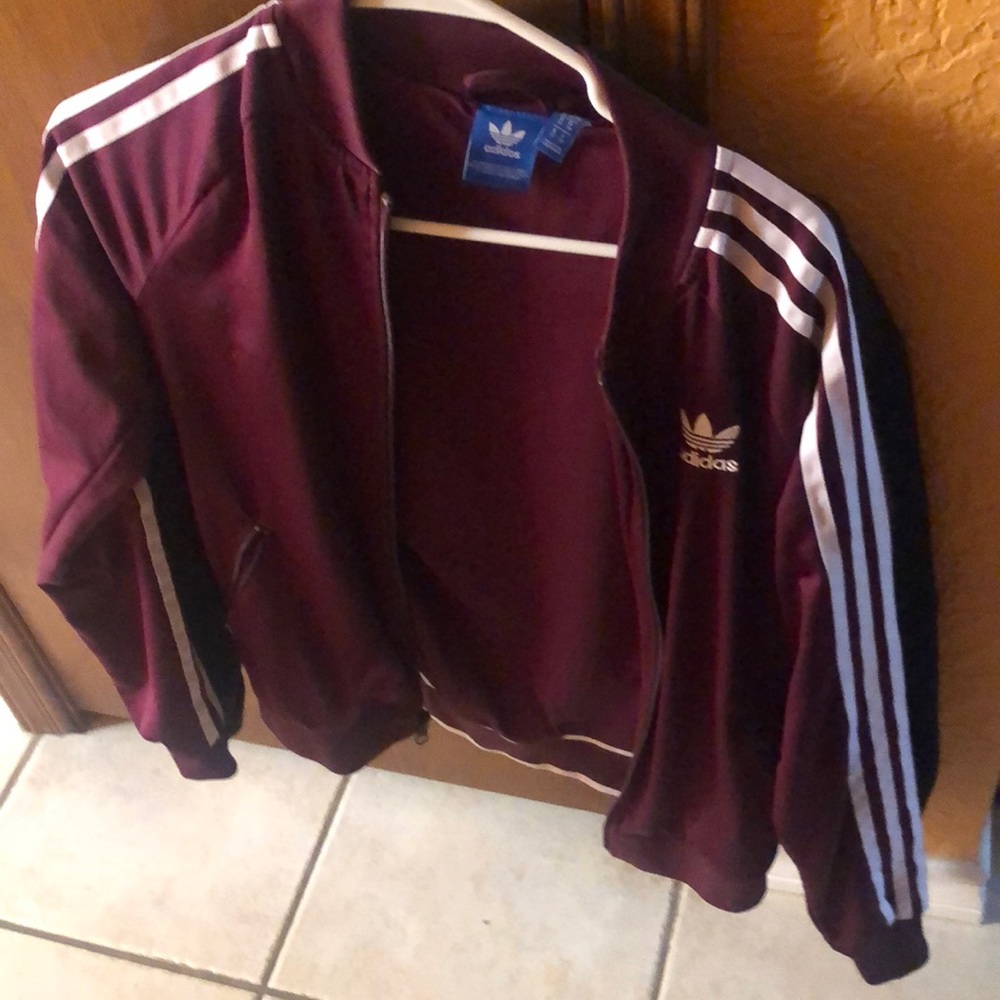 Burgundy Adidas Jacket